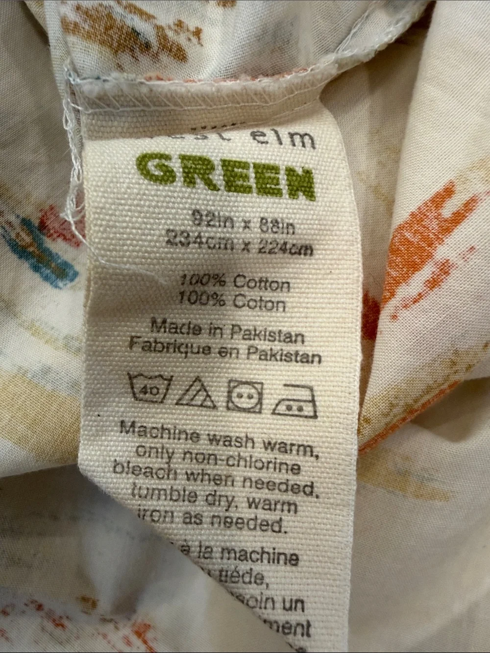 West Elm Organic CottonPaint Palette Queen Duvet Cover